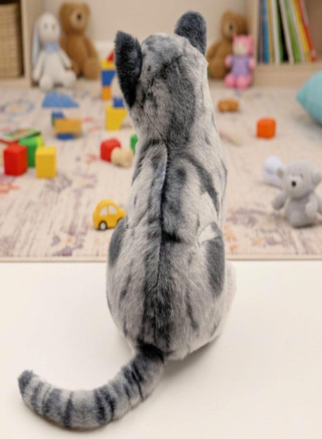 Tickles Cute Musical Sitting Cat with Meow Meow Sound Soft Stuffed Plush Animal Toy for Kids Boys & Girls Birthday Gift (Color: Grey Size: 25 cm) - Image 3